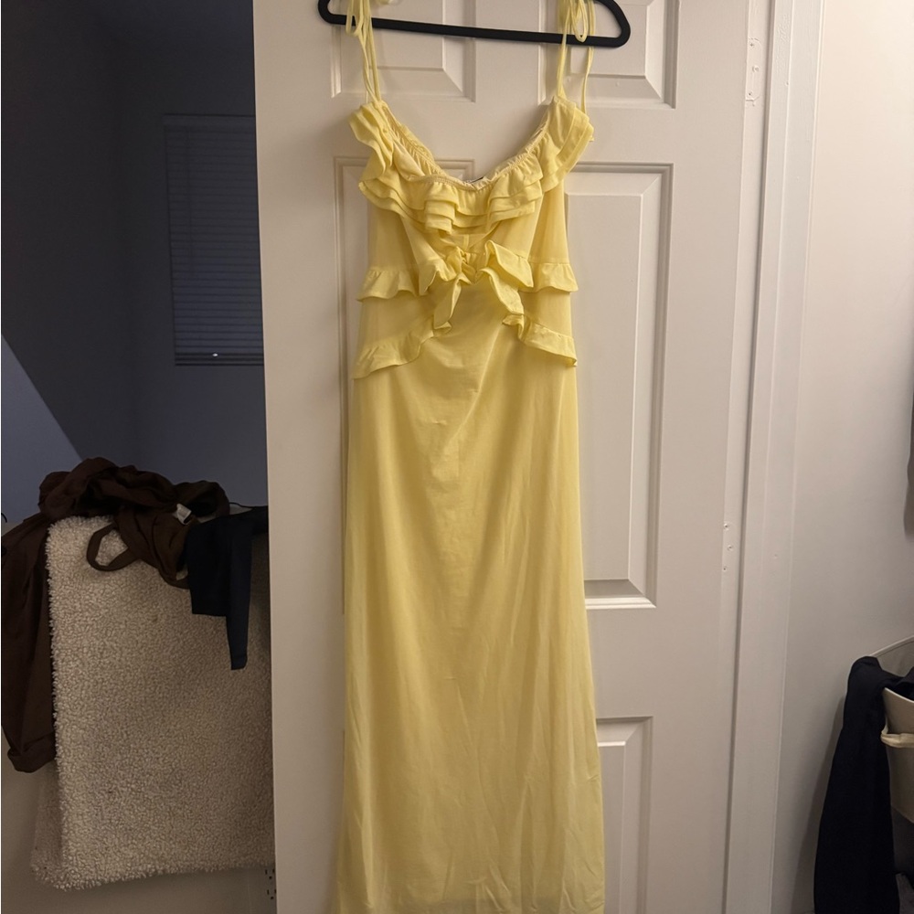 ASOS Light Yellow Ruffle Maxi Dress - Picture 2 of 2